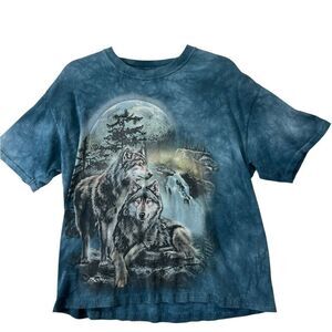 The Mountain wolf large Tie dye graphic tee